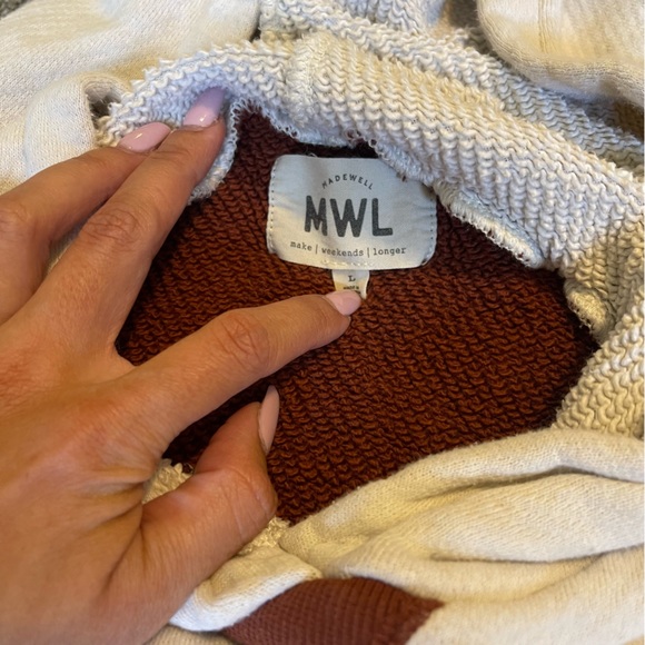 MADEWELL MWL Airyterry Hoodie Sweatshirt and Shorts Set in Colorblock - Picture 4 of 9